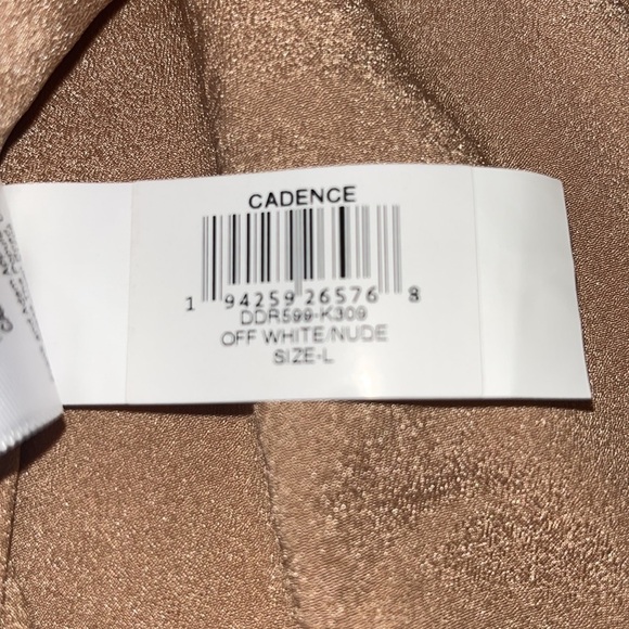 Dress The Population Cadence Sequin Floral Lace Cocktail Dress Off-White Nude L - Picture 11 of 12